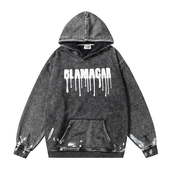 Gababa Unisex Drip Paint Style Overfit Hoodie G78007 (Plus Size S~XL)
