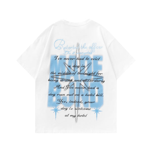Gababa Unisex Big Shining Alphabet Logo Short Sleeve T-shirt G77006