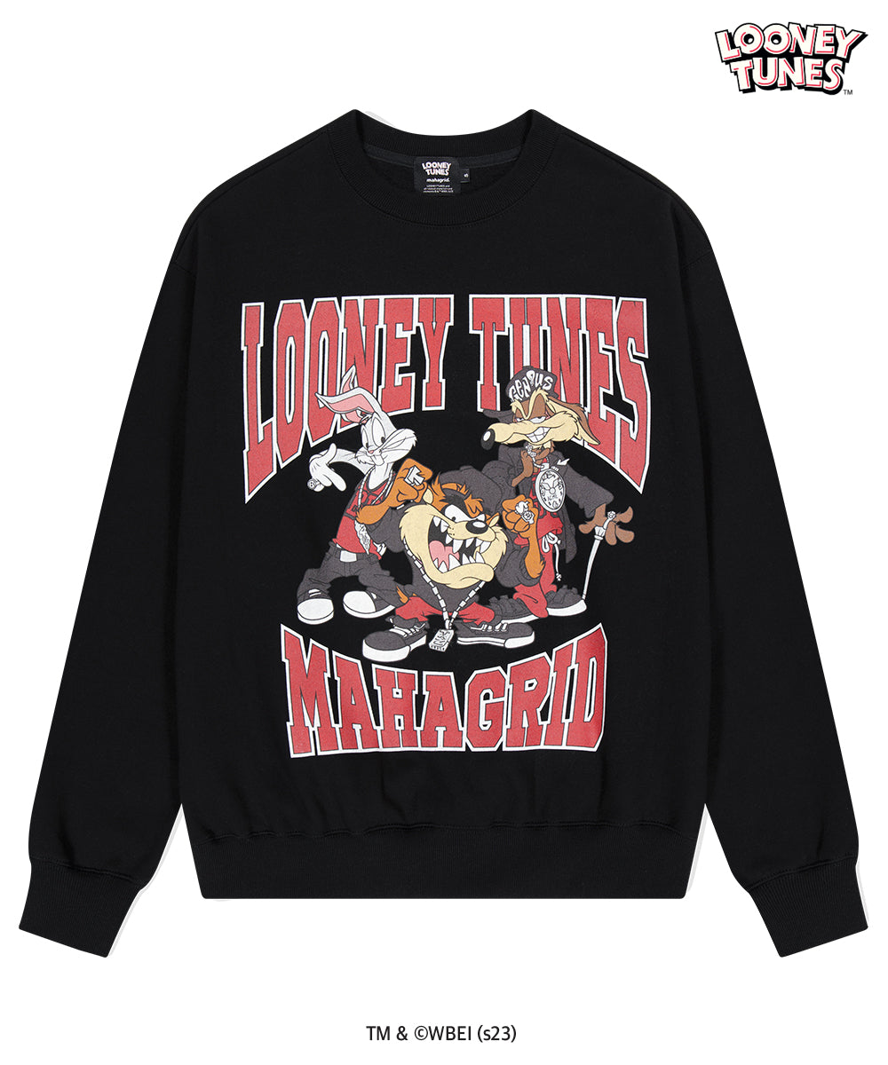 MAHAGRID LOONEY TUNES CREW SWEATSHIRT [BLACK]