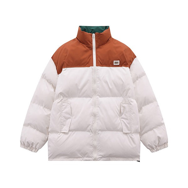 Gababa Unisex Unique Short Padded Jacket with Contrast Color Points G78048 (Plus Size M~XL)