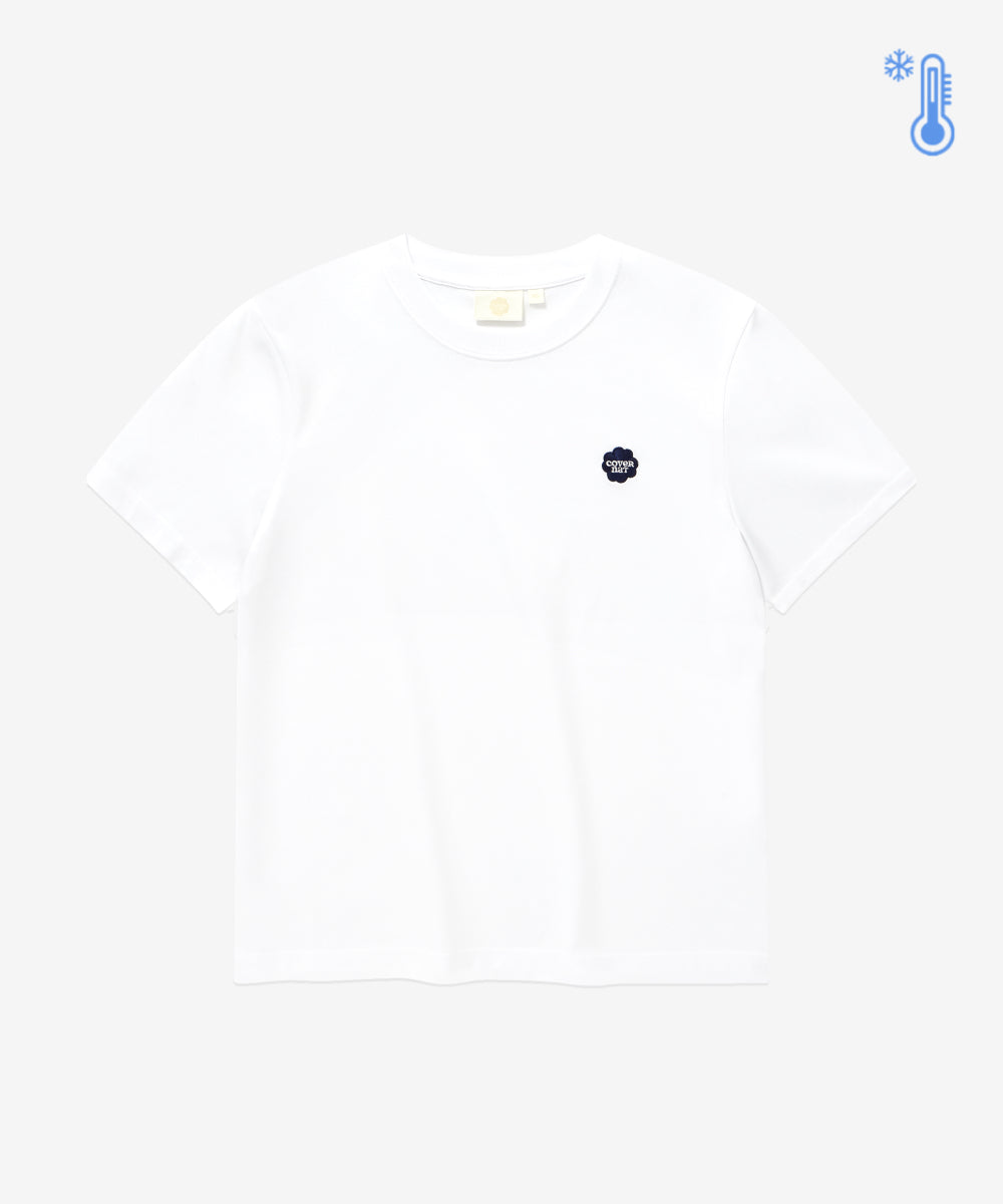 Covernat Women's Cool Cotton Small Clover Heart T-shirt White