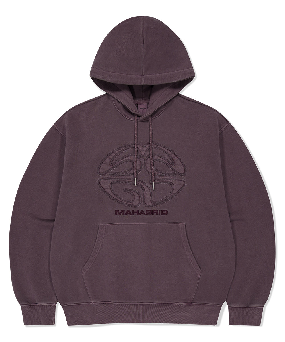 MAHAGRID PIGMENT ECLIPSE LOGO HOODIE[DEEP PURPLE]