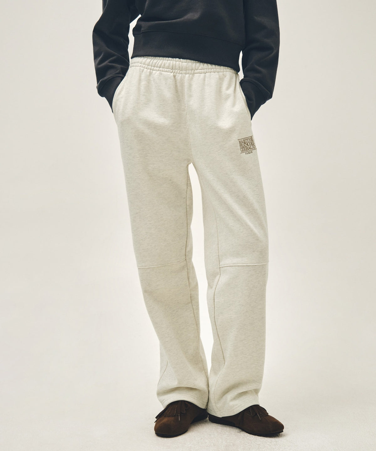 MARITHE CLASS LOGO SWEAT PANTS oatmeal