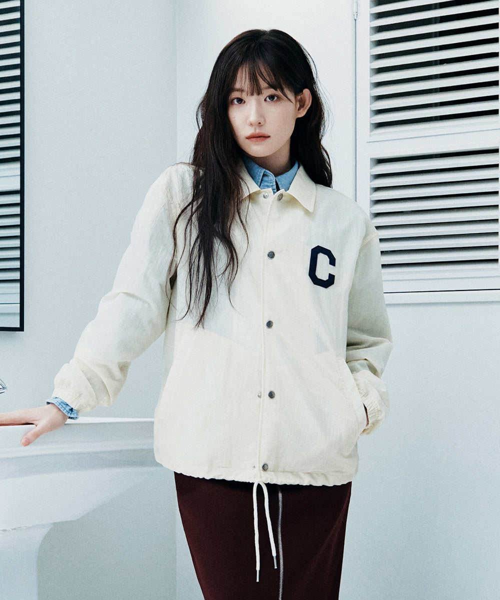 Covernat [Worn by Yunji Choi] C Logo Coach Jacket Ivory