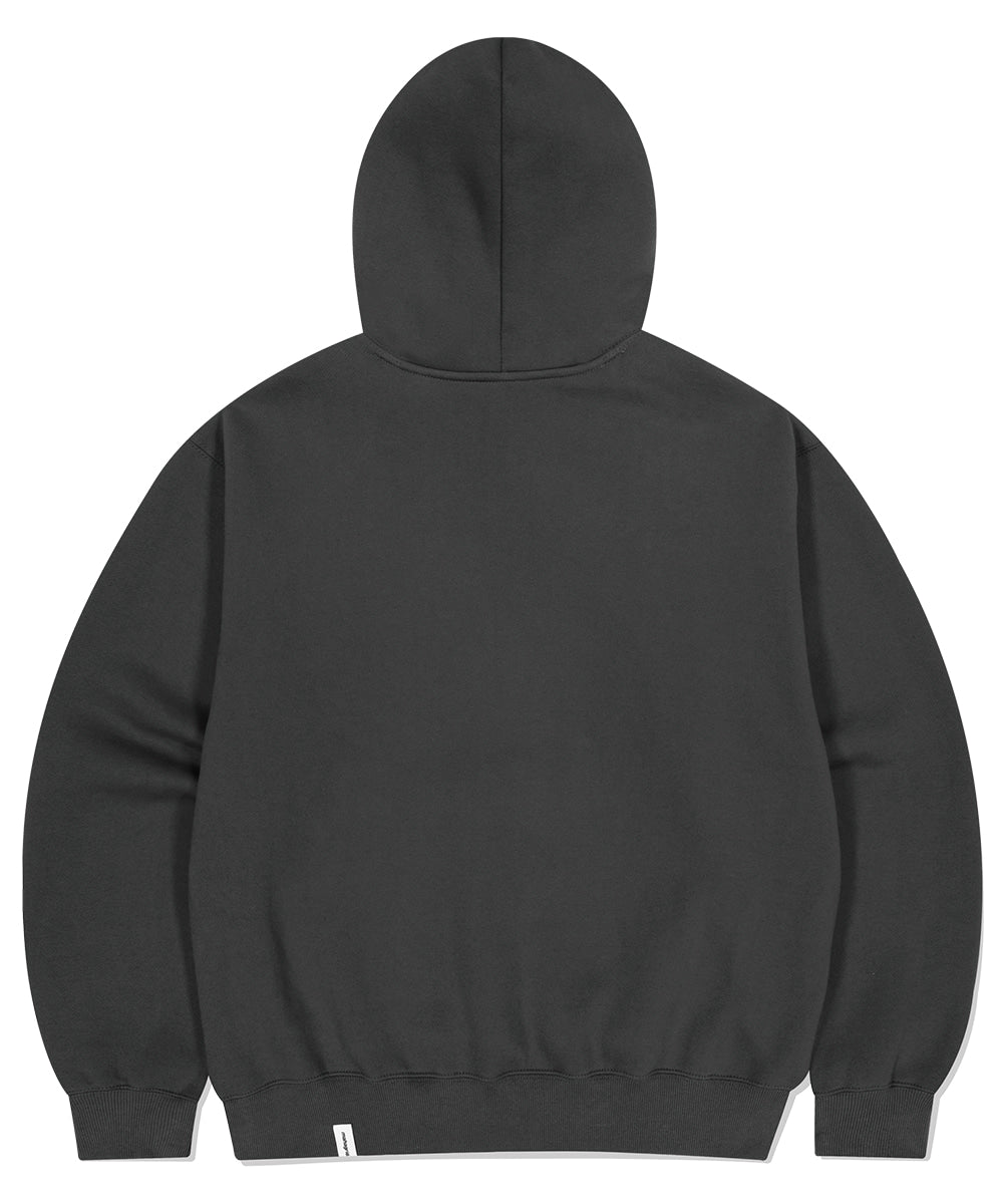 MAHAGRID ECLIPSE RAW CUT ZIP UP HOODIE [CHARCOAL]