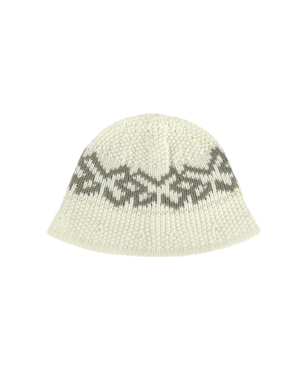 MAHAGRID M LOGO KNIT BUCKET HAT [IVORY]