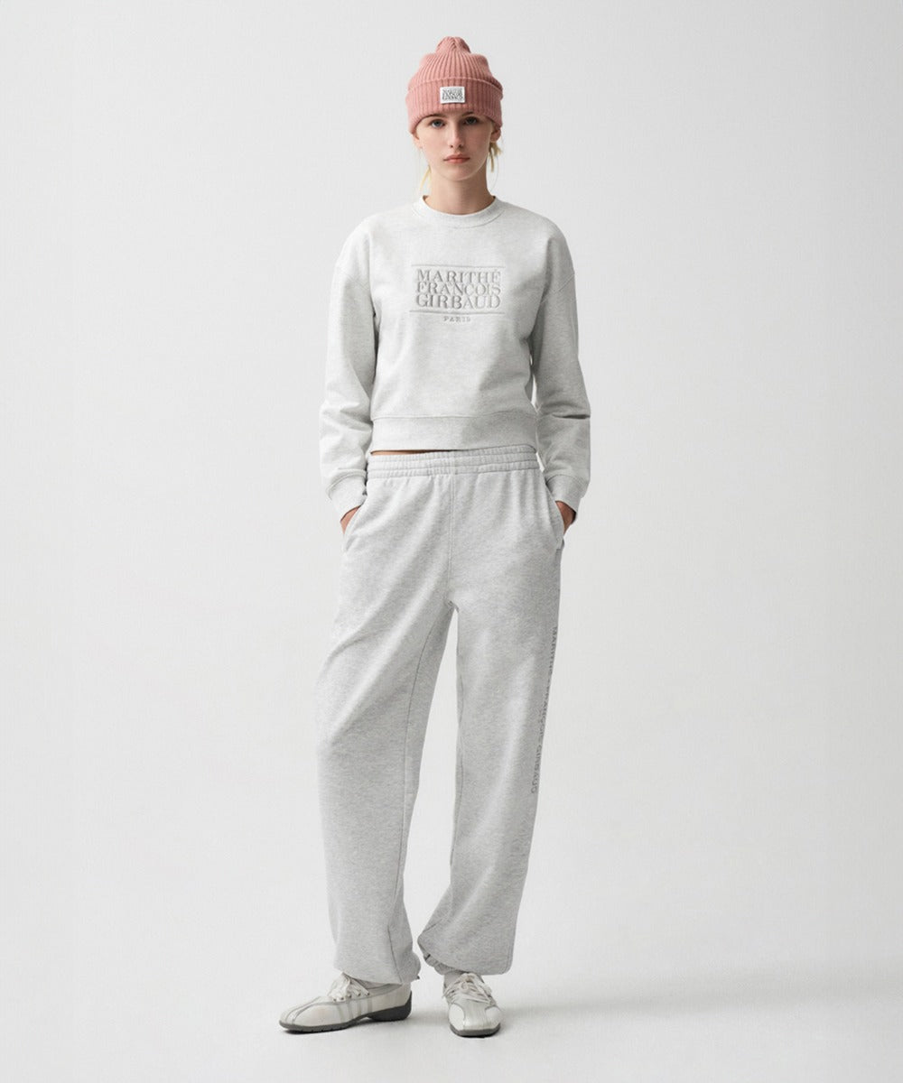 MARITHE LETTERING LOGO SWEATPANTS light heather gray