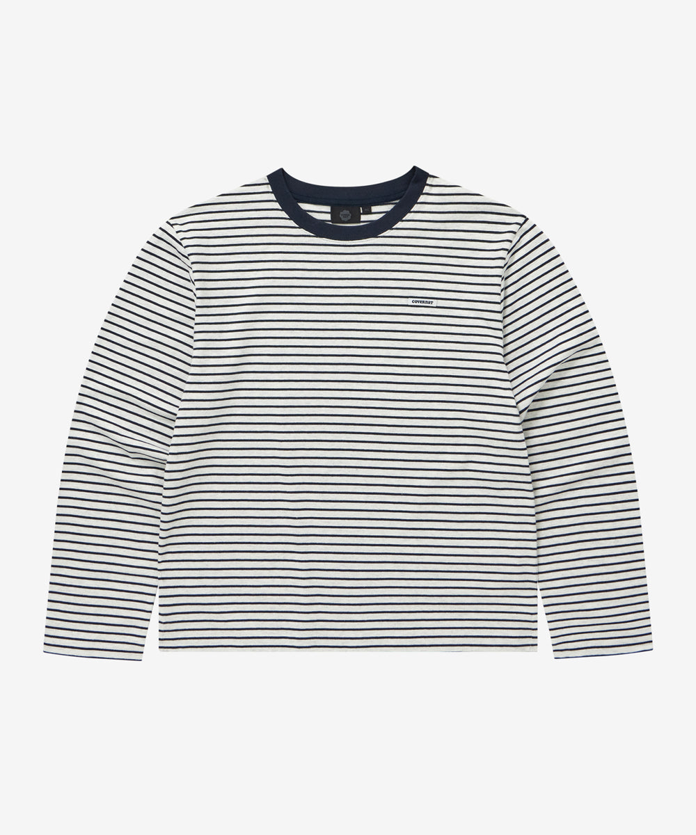 Covernat Women's Stripe Long Sleeve Heather Grey