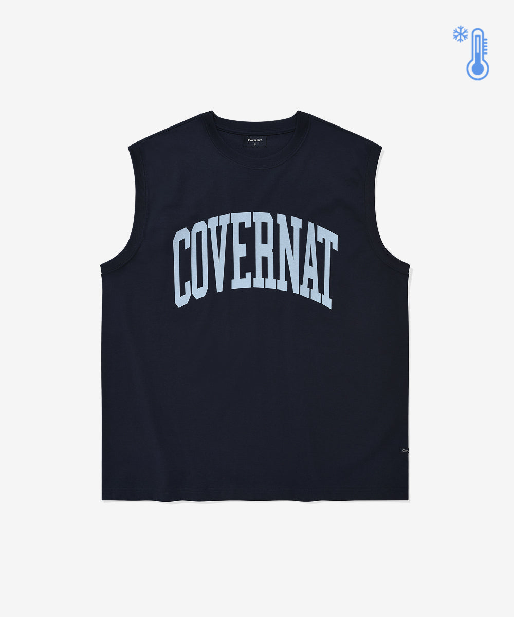 Covernat Cool Cotton Arch Logo Sleeveless Navy