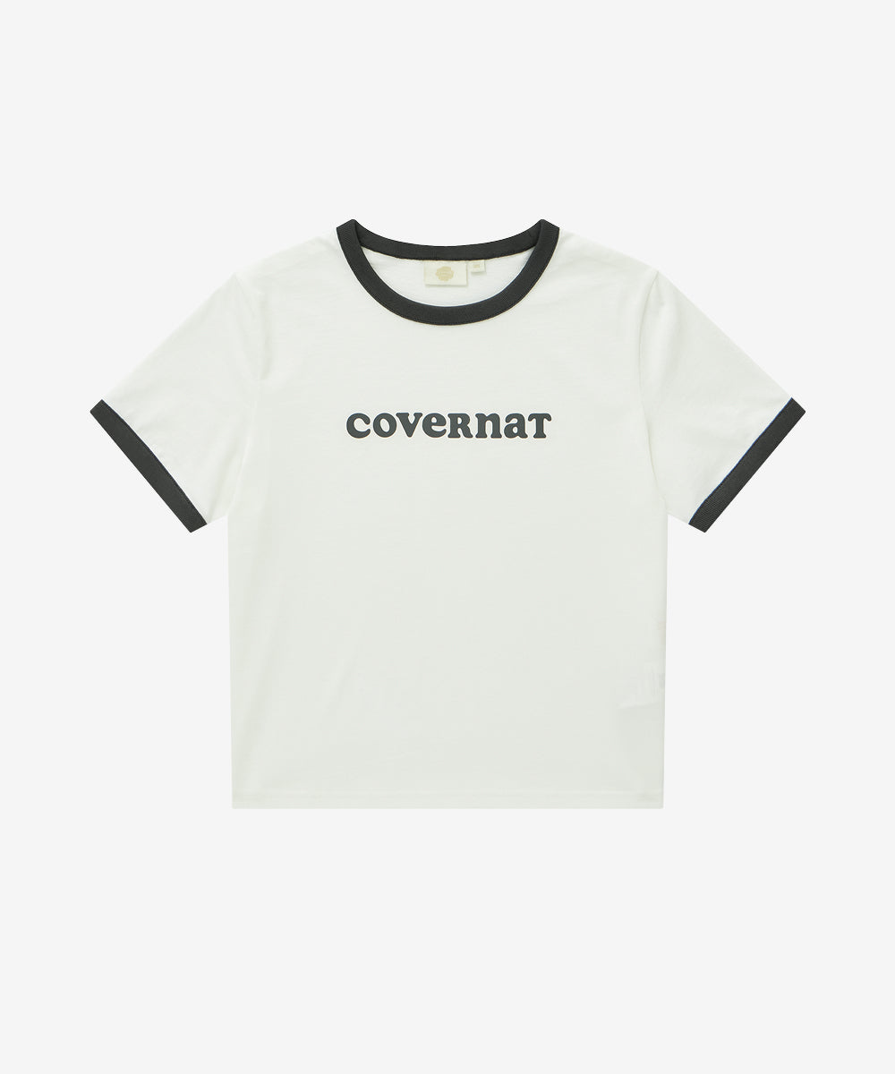 Covernat [Worn by Choi Yunji] Women's Cooper Logo Ringer T-shirt Off White