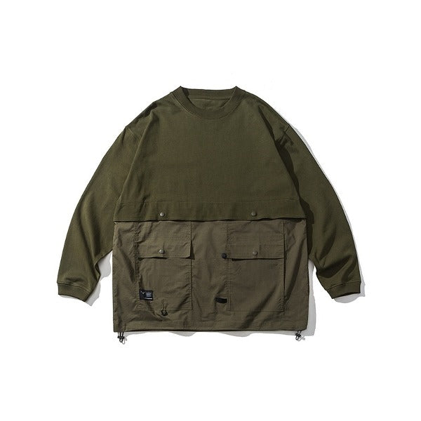 Gababa Unisex Hip Style Oversized LongSleeve T-shirt G77623 (Plus Size M~XL)