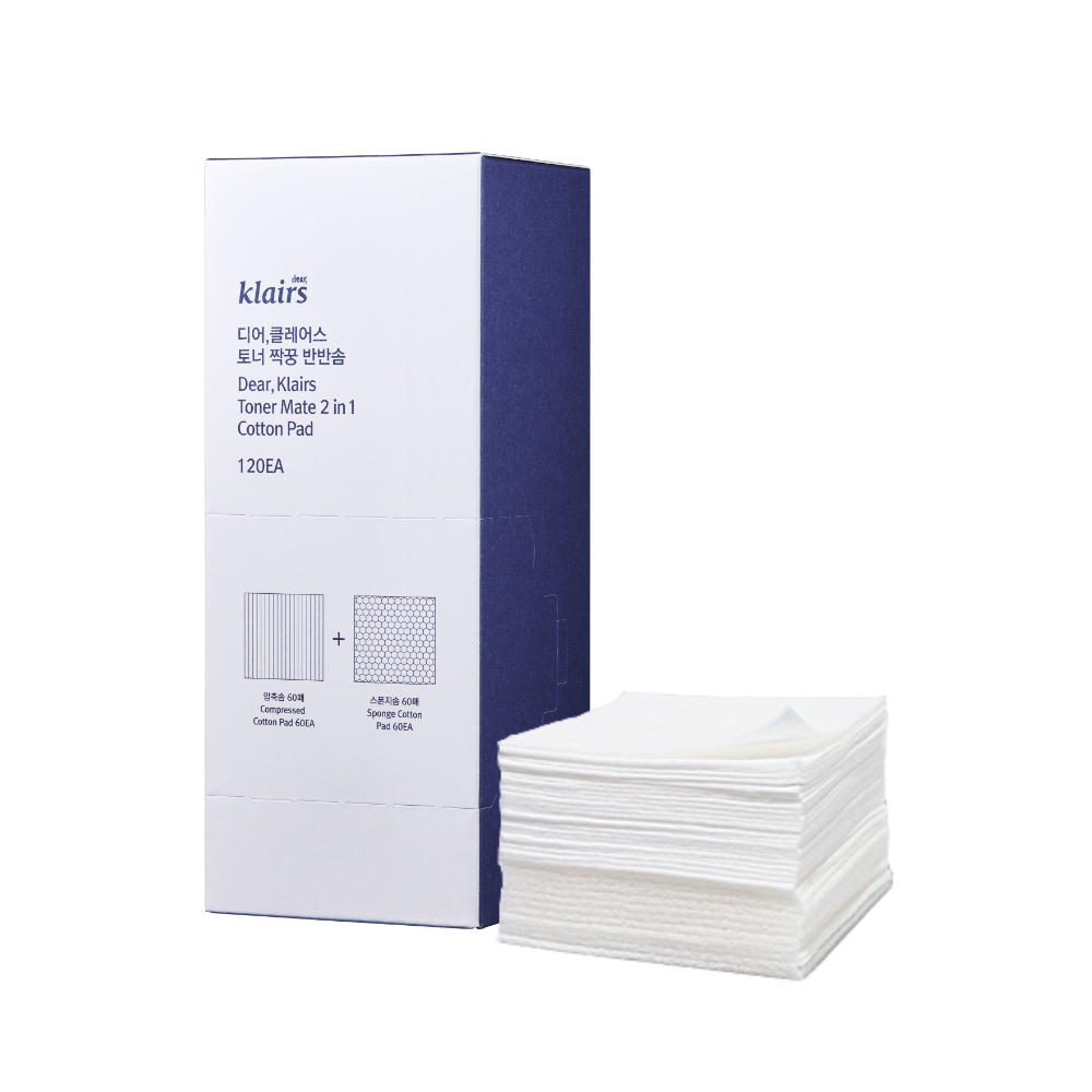 Dear, Klairs Toner Half-Sized Cotton Pads (120 sheets)