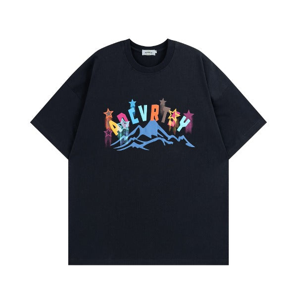 Gababa Unisex Volcano Eruption Star Printing Short-Sleeve T-shirt G77093 (Plus Size S~XL)