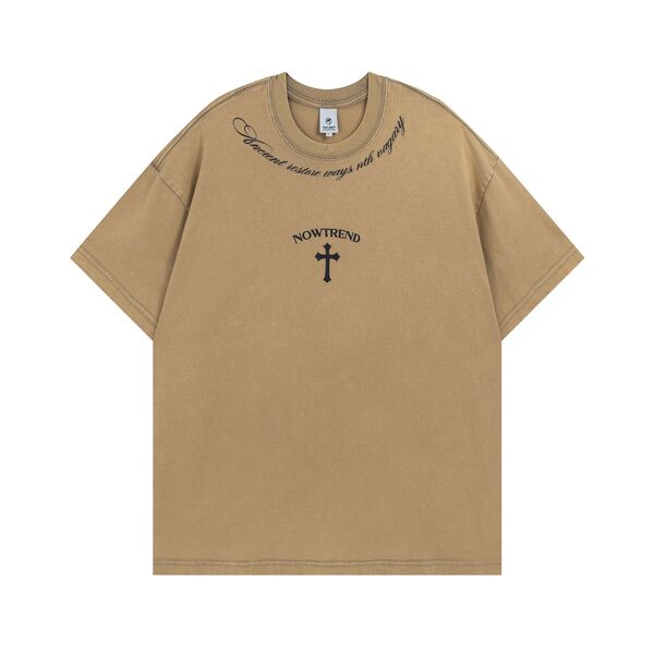Gababa Unisex Round Lettering Short-Sleeve T-shirt G76906
