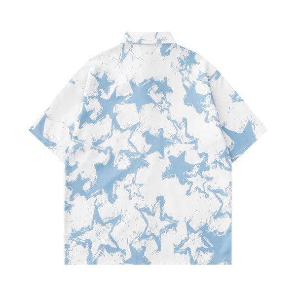 Gababa Unisex Paint Design Star Oversized Short-Sleeve Shirt G77005 (Plus Size S~XL)