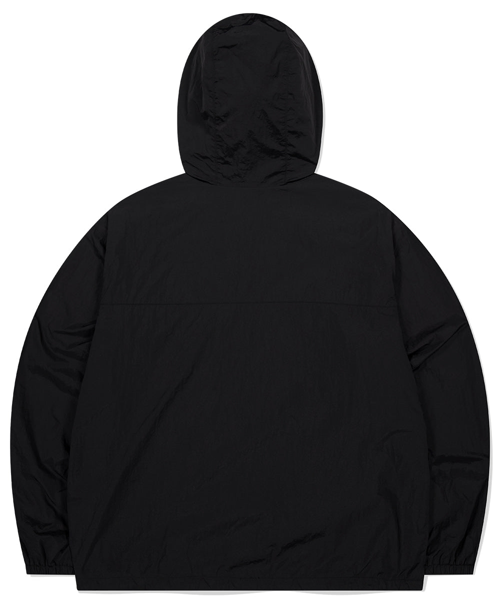MAHAGRID BASIC LOGO NYLON WINDBREAKER [BLACK]