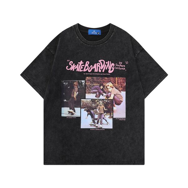 Gababa Unisex Hip Hop Printing Oversized Short-Sleeve T-shirt G76804 (Plus Size S~XL)