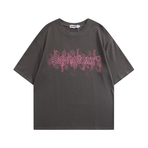 Gababa Unisex Reprint Lettering Crew Neck T-Shirt G77047