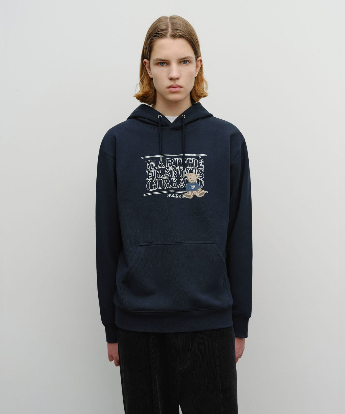 MARITHE DOODLE CLASSIC BEAR HOODIE navy