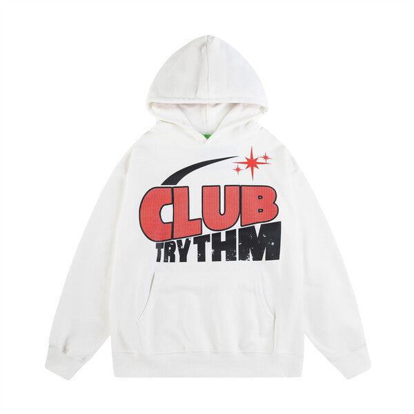 Gababa Unisex Red Club Tri Oversized Hoodie G78126 (Plus Size M~XL)