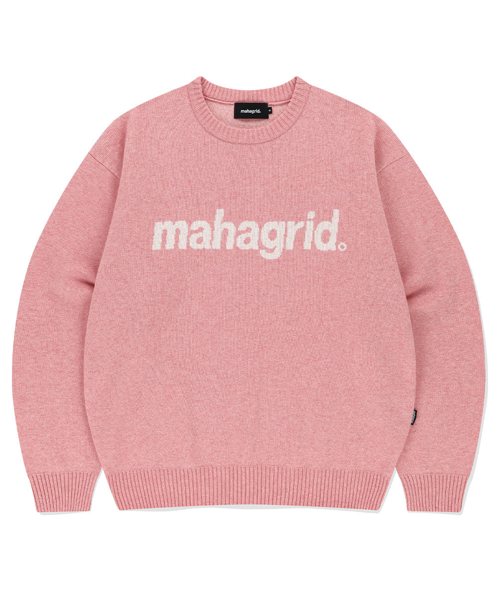 MAHAGRID BASIC LOGO KNIT SWEATER [PINK]