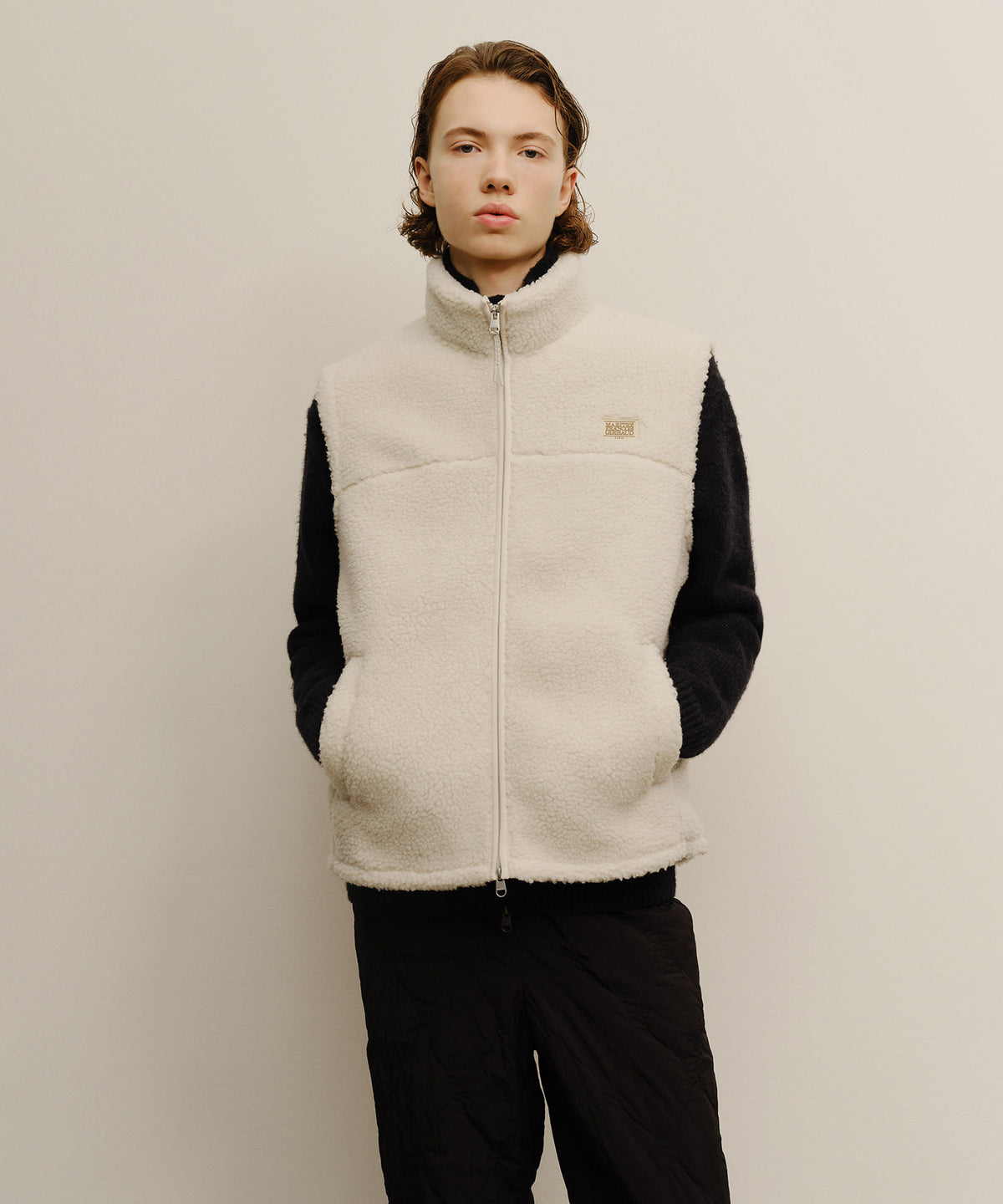 MARITHE SPORT FLEECE VEST ivory