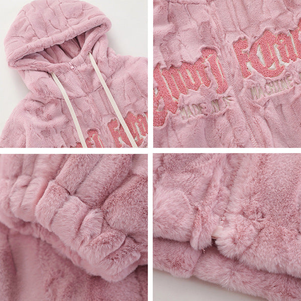 Gababa Unisex Soft Touch Oversized Fleece Jacket G78043 (Plus Size S~XL)