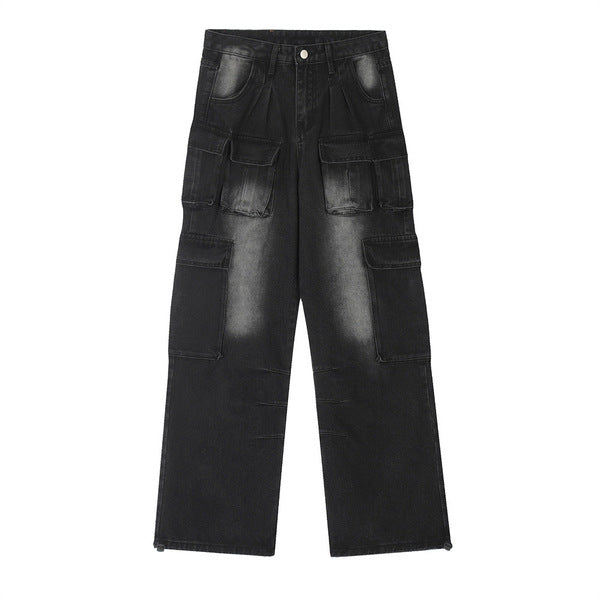 Gababa [Popular] Unisex Multi-pocket Street Pants G78300 (Plus Size S~2XL)