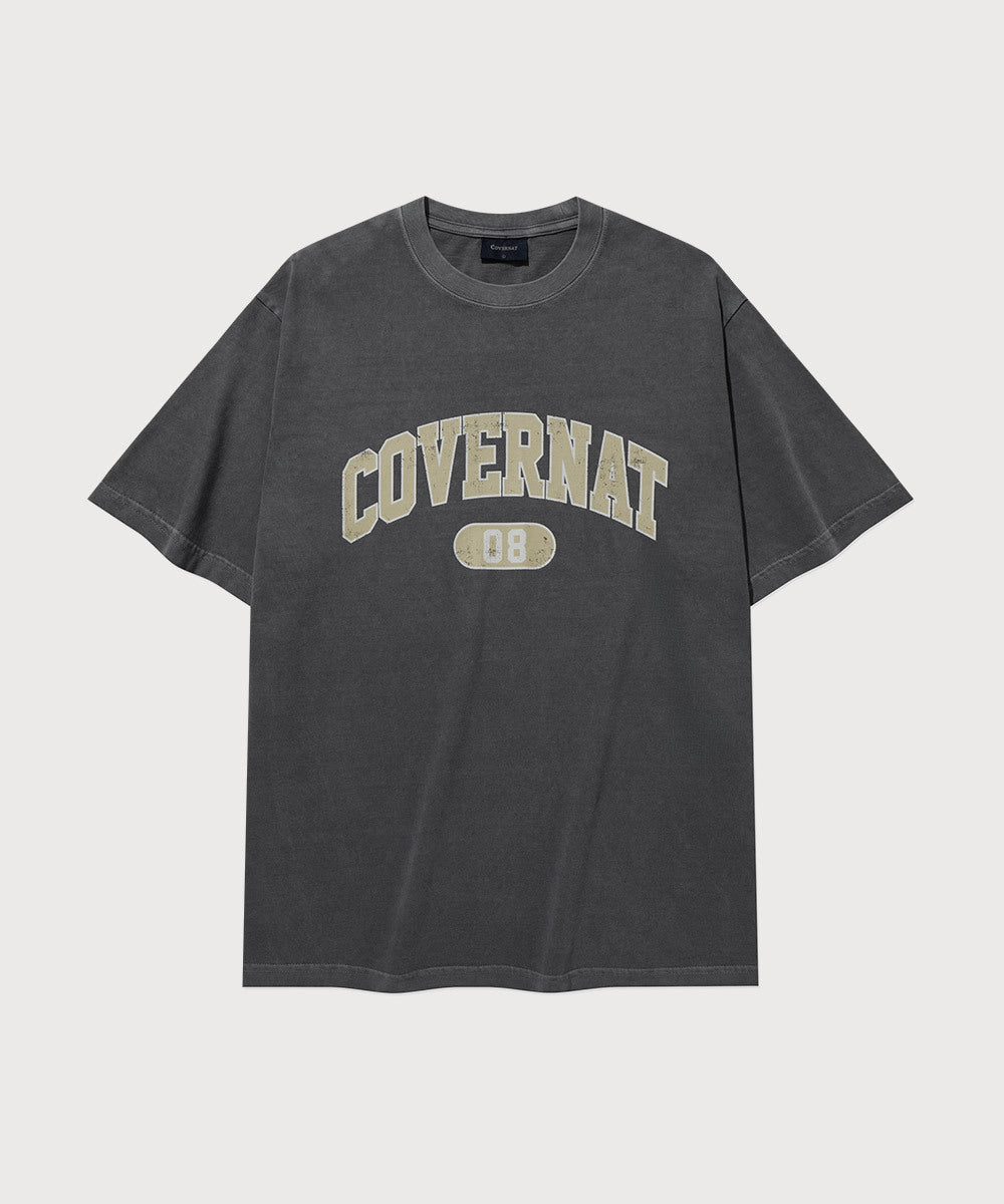 Covernat Arch Dyeed T-shirt Charcoal