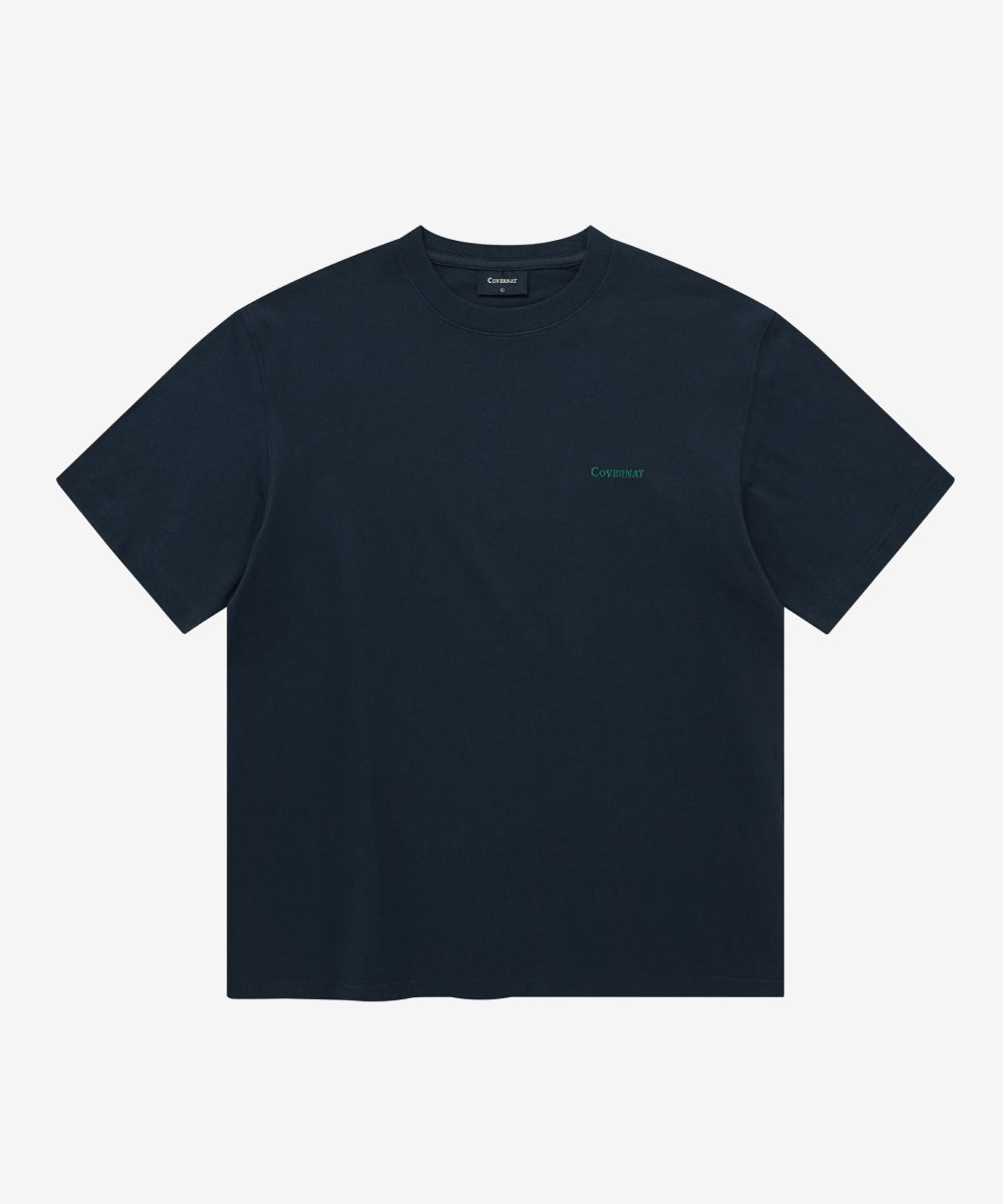 Covernat [Worn Subin] Small Logo T-shirt Dark Navy