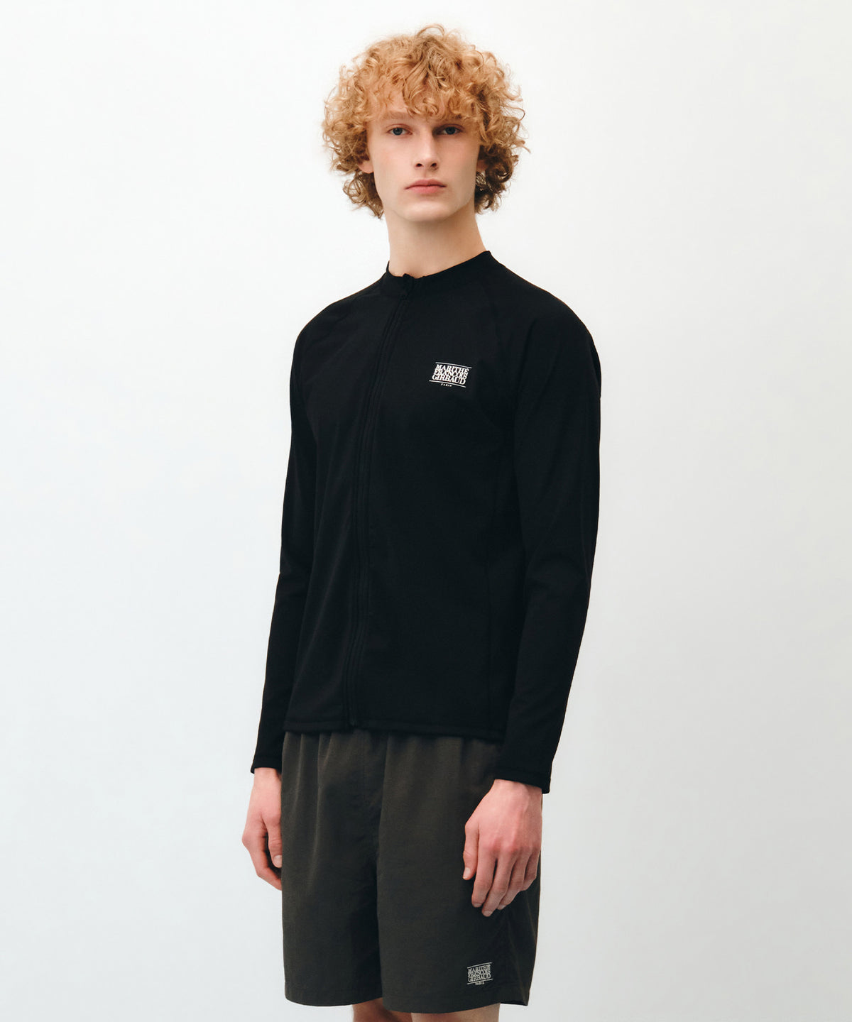 MARITHE SPORT M ZIP-UP RASHGUARD black