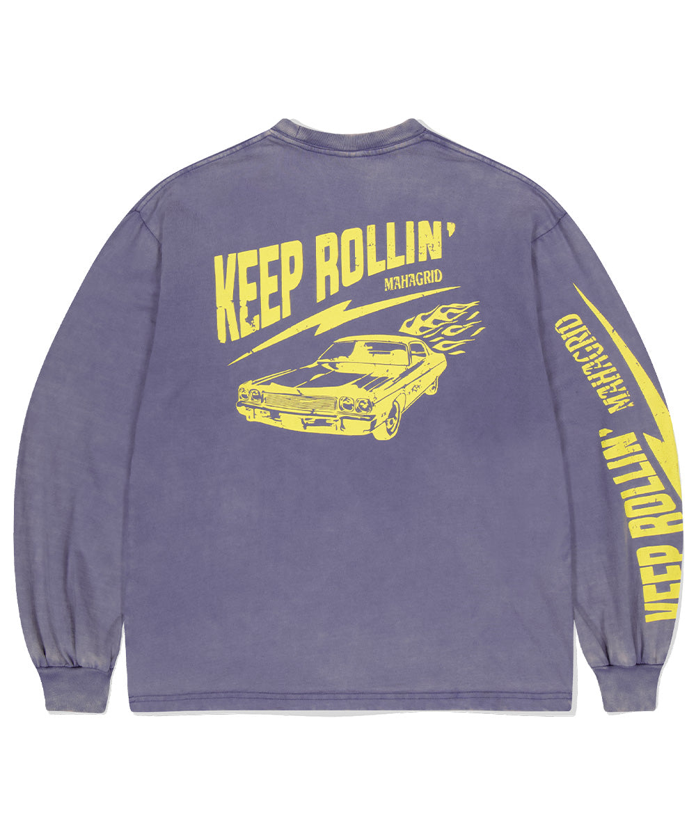 MAHAGRID WASHED OLD CAR LS TEE [PURPLE]