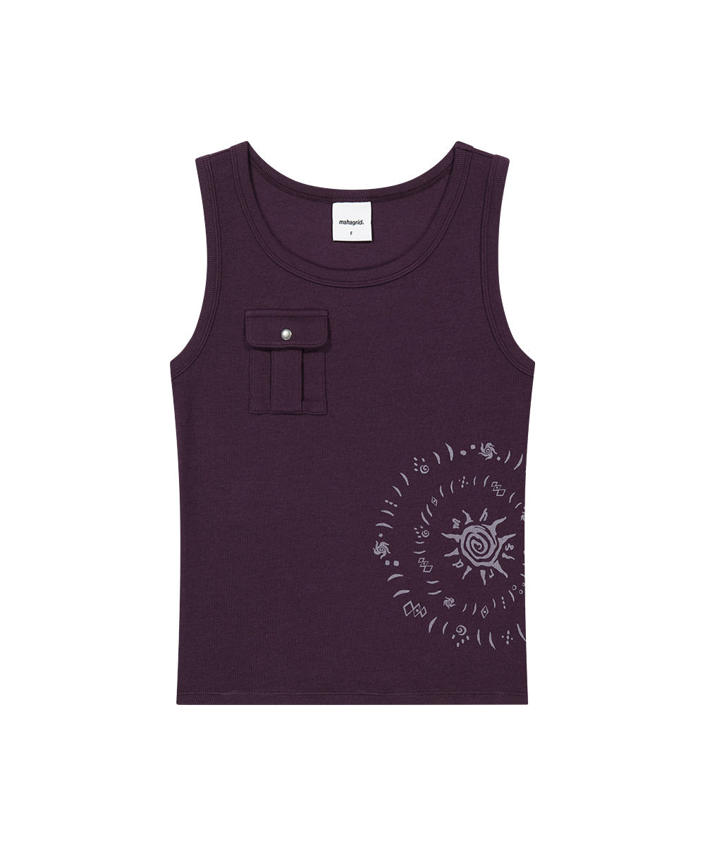 MAHAGRID CAVE TANK TOP [PURPLE]