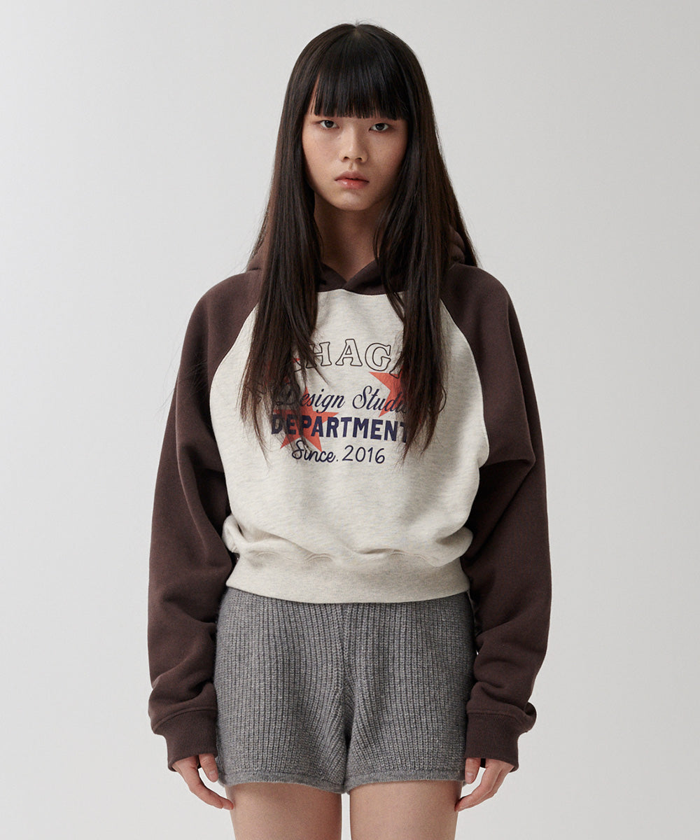 MAHAGRID DEPARTMENT STAR CROP HOODIE [BROWN]