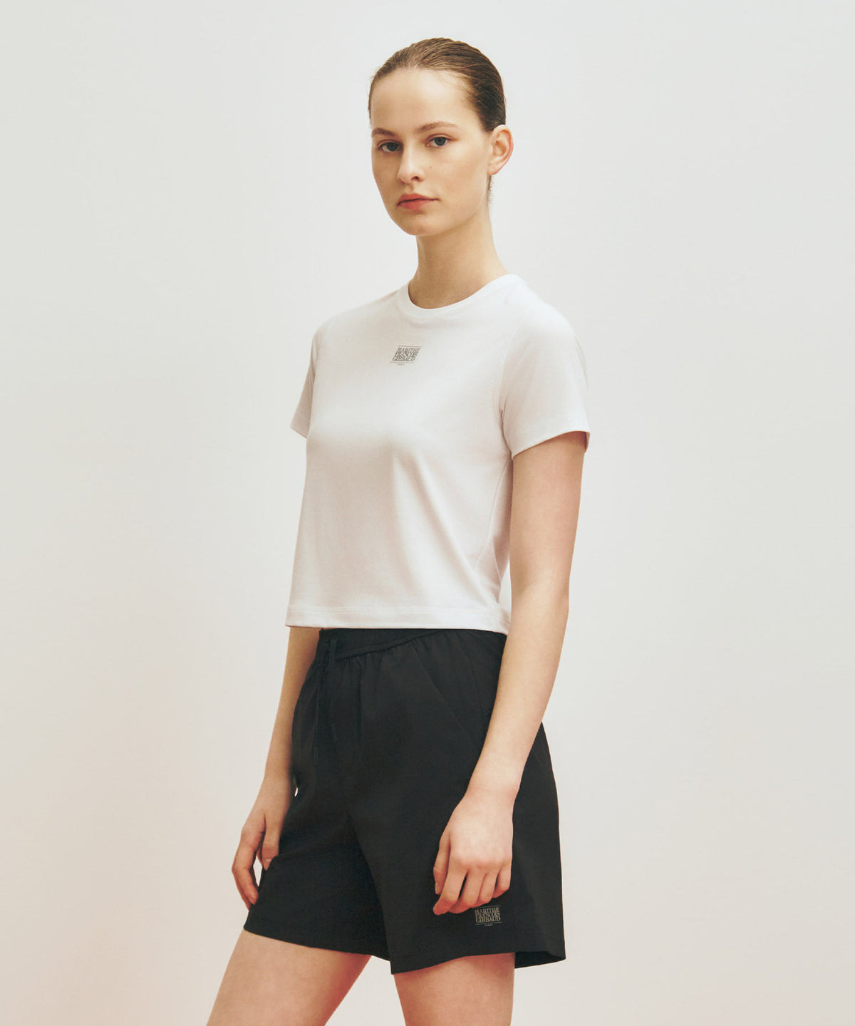 MARITHE SPORT W CLASSIC LOGO CROP TEE white