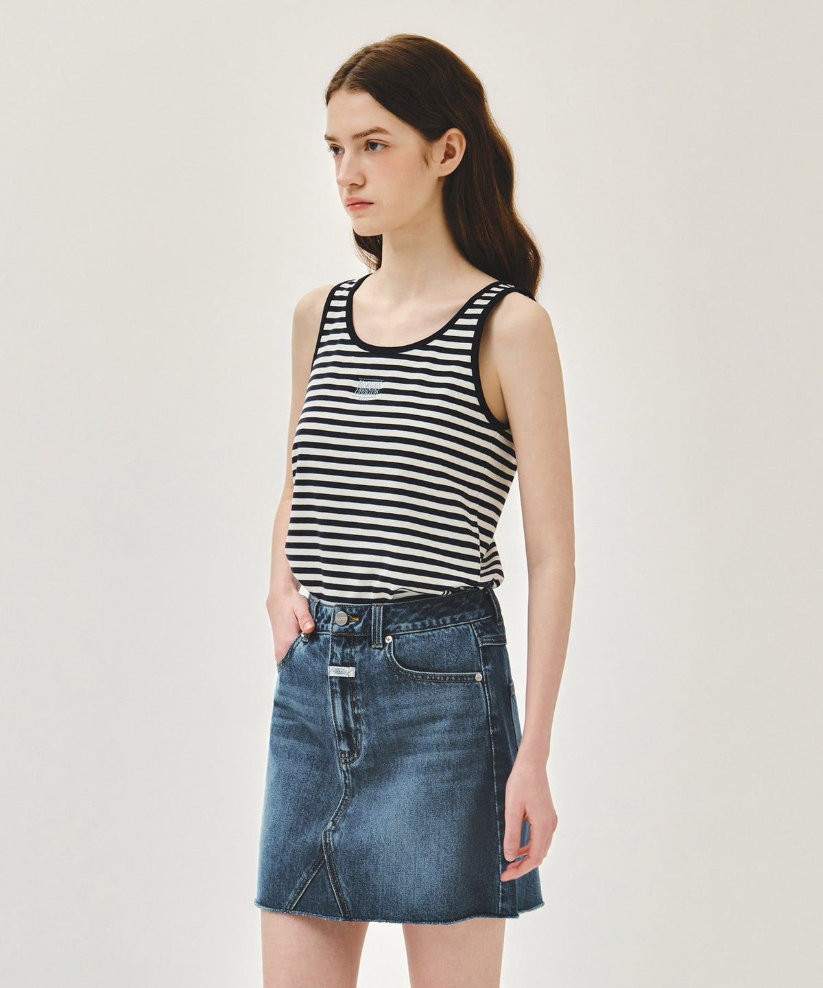 MARITHE W SMALL CLASSIC LOGO SLEEVELESS dark navy
