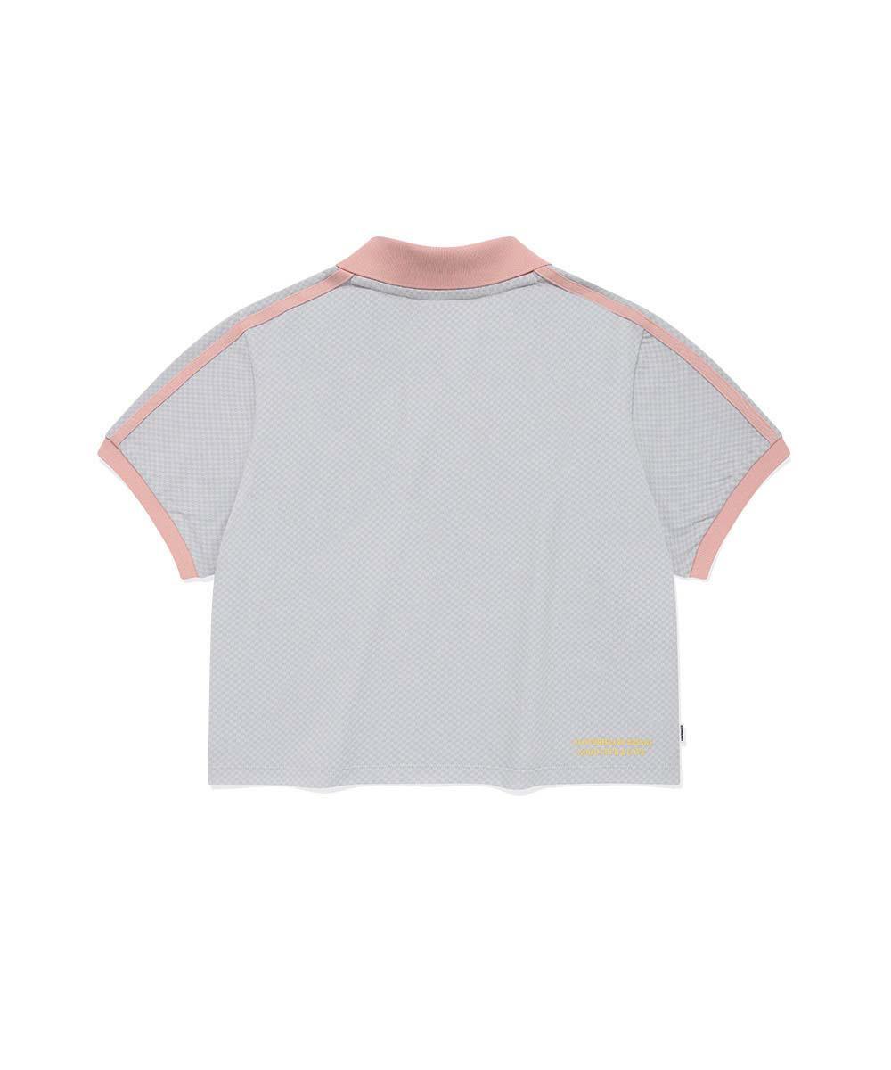 Covernat Women's Crop Collar Track T-shirt Light Blue
