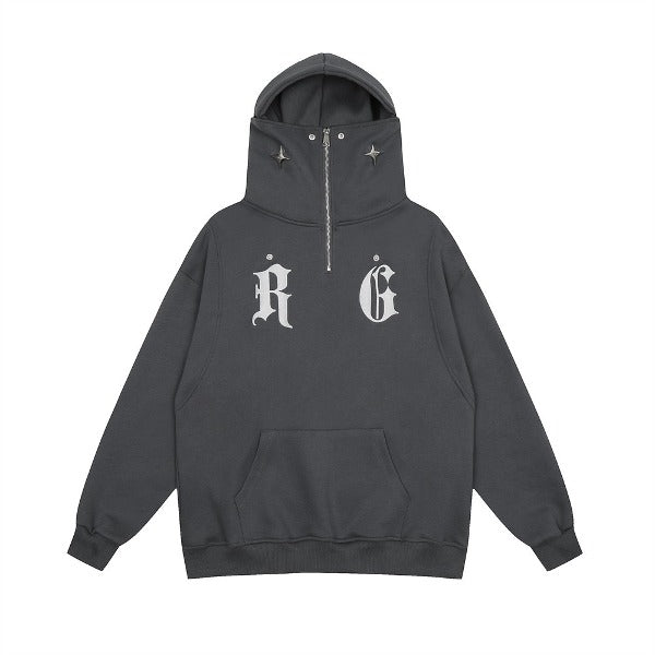 Gababa Unisex Oversized RG Lettering Hoodie G77830 (Plus Size M~XL)