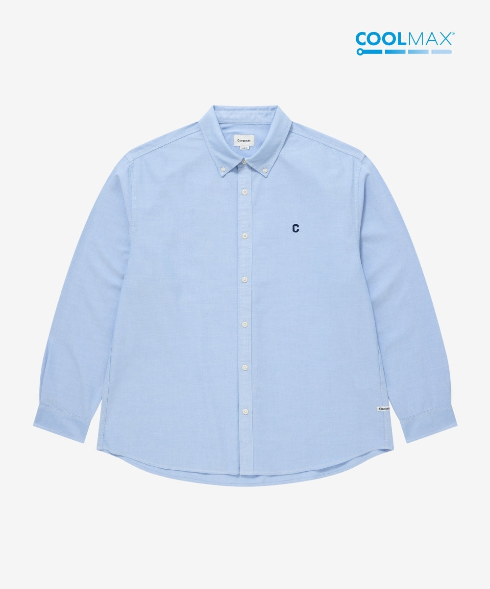 Covernat [Subin Worn] Coolmax® C Logo Oxford Shirt Blue