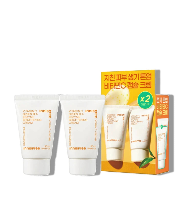 Innisfree [50mL+50mL tube] Vitamin C Enzyme Blemish Toning Cream Special Set