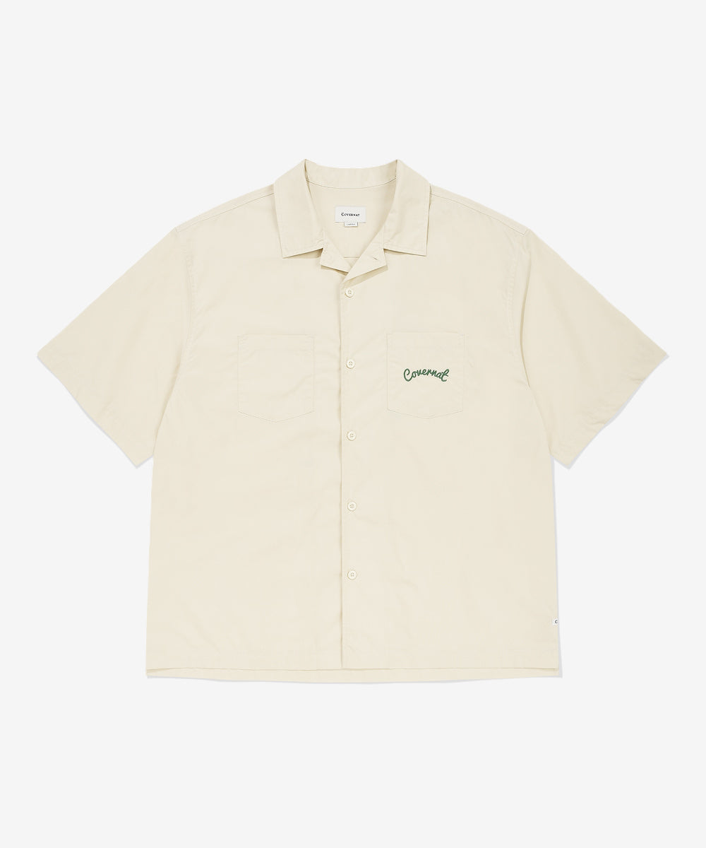 Covernat [Subin worn] Palm Tree Graphic Half Shirt Ivory