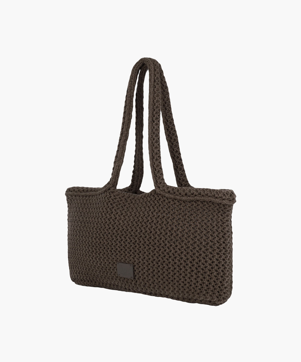 MARITHE CLASSIC LOGO NET SHOULDER BAG dark brown