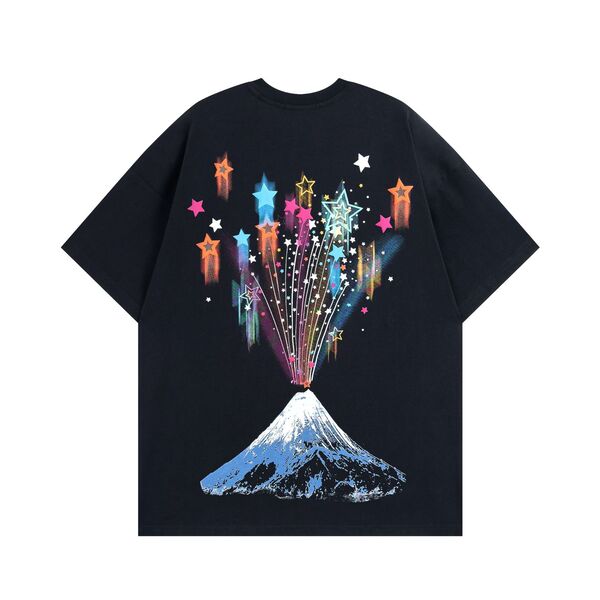 Gababa Unisex Volcano Eruption Star Printing Short-Sleeve T-shirt G77093 (Plus Size S~XL)