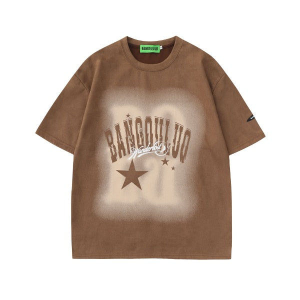 Gababa [Popular] Unisex Vintage Shining Lettering Short-Sleeve T-shirt G77186