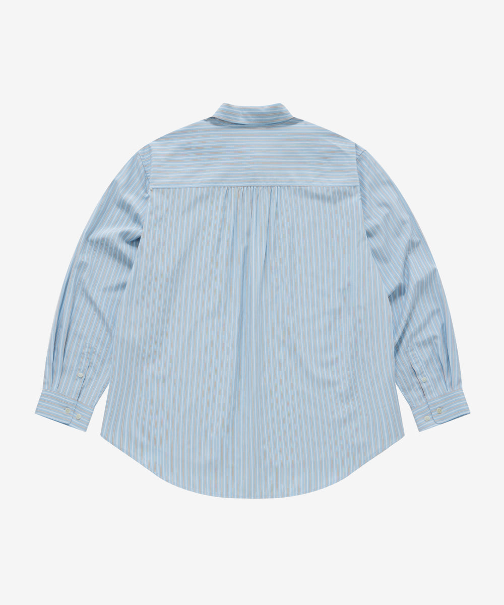 Covernat [Worn by Choi Choi] Women's Oversized Stripe Shirt Blue