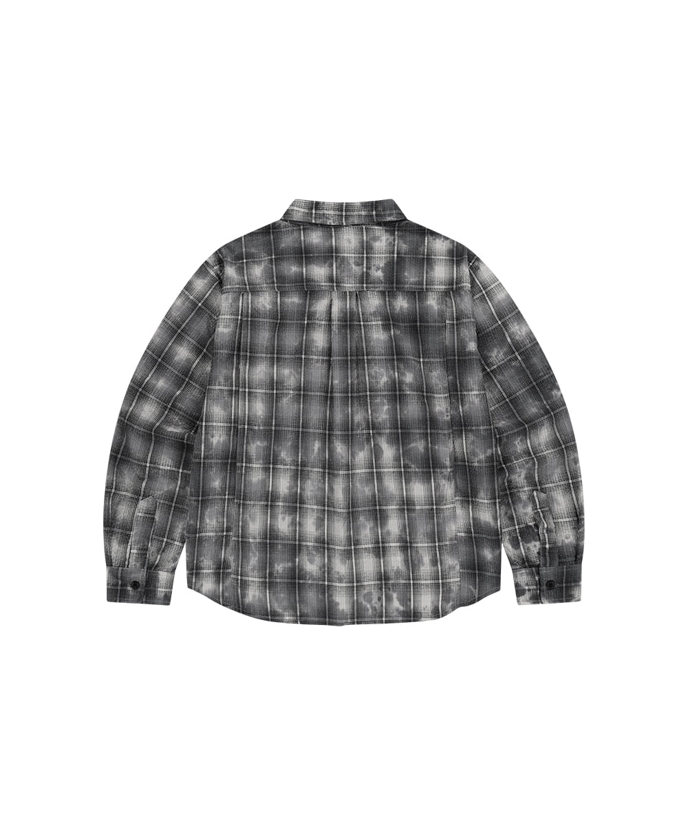 MAHAGRID OVERDYED CHECK SHIRT [CHARCOAL]