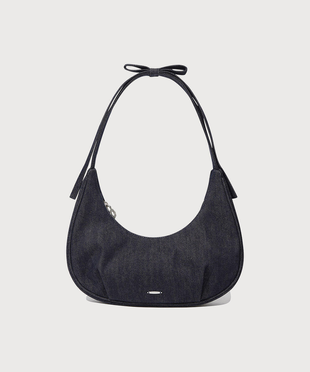 Covernat Clover Heart Flat Ribbon Shoulder Bag Indigo Dark
