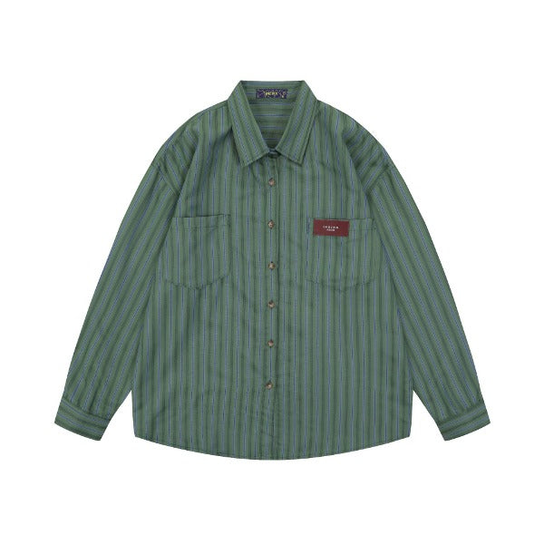 Gababa Unisex Daily Overfit Collar Long-Sleeve Shirt G77365 (Plus Size M~2XL)