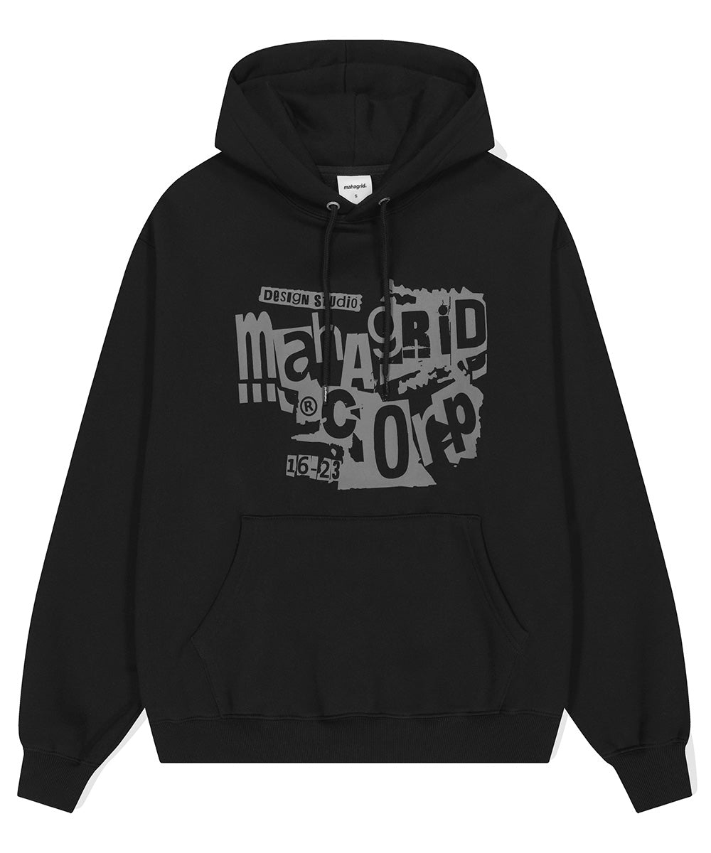 MAHAGRID GRUNGE HOODIE [BLACK]