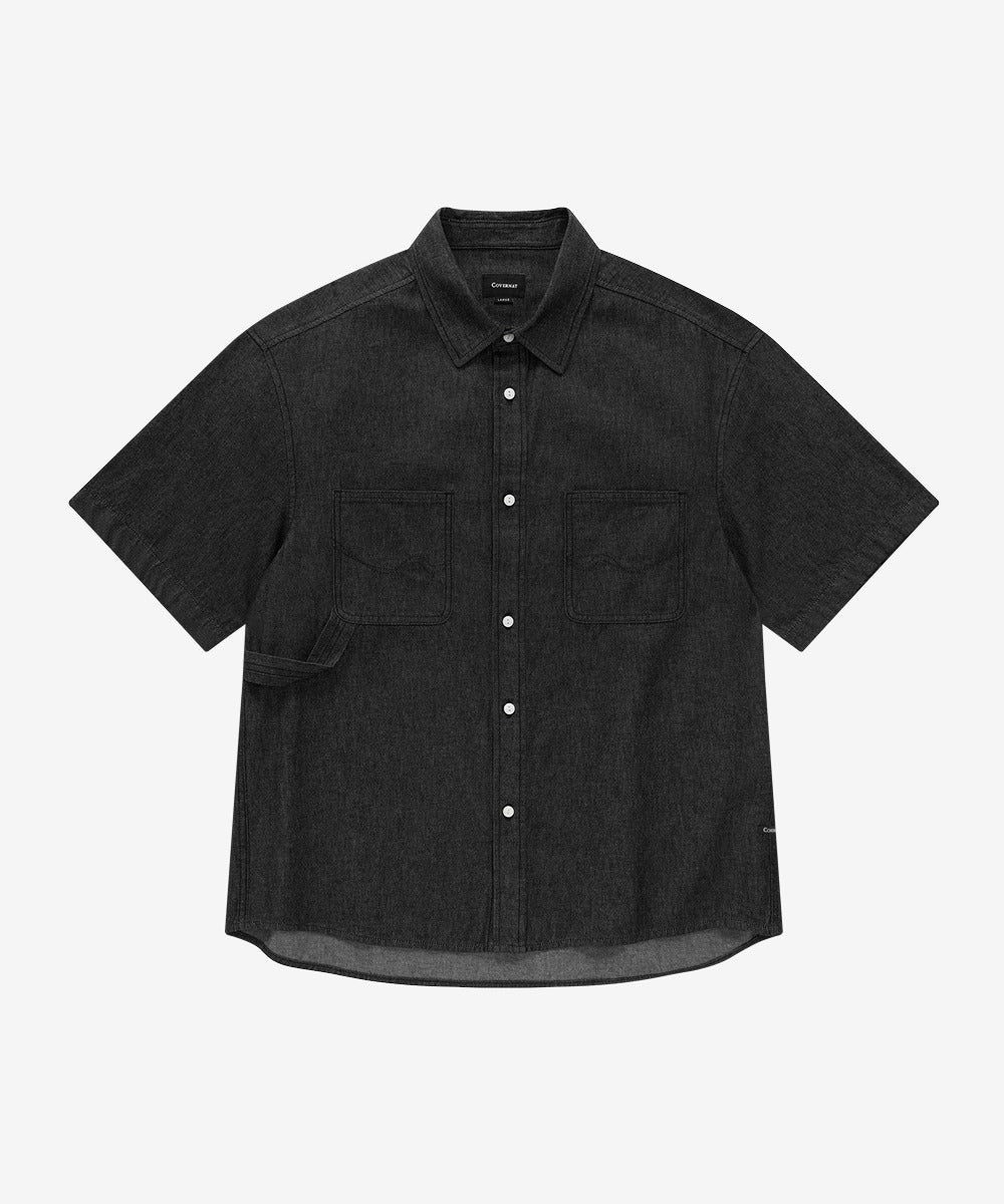 Covernat Work Denim Half Shirt Black